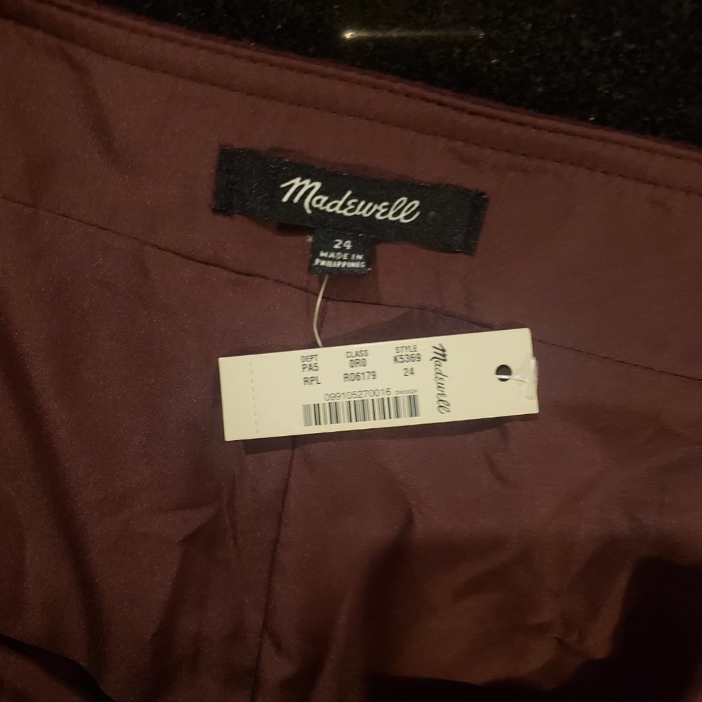 Madewell Burgundy Fireside Wool Mini Skirt Plus 24 - Picture 3 of 5